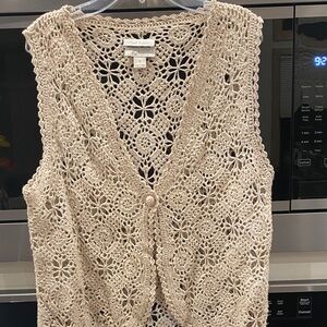 Hand crocheted vest by Christopher & Banks